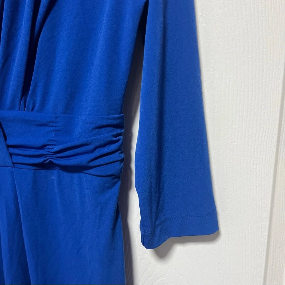 Chadwicks Classic Blue Mid Length Sleeved Criss Cross Dress Sz 8 - Picture 5 of 8